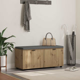 Vidaxl schoenbank met kussen artisanaal eiken 100 x 38 x 46 cm
