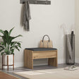 Vidaxl schoenbank met kussen artisanaal eiken 63 x 38 x 40 cm