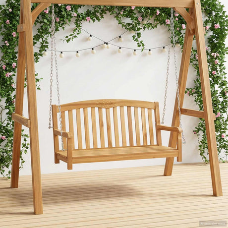 Vidaxl schommelbank rose 114 x 61 x 61,5 cm massief teakhout naturel