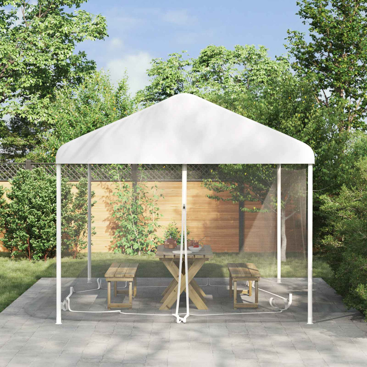 Vidaxl muggennet voor het prieel 220 mesh wit 4,5 x 3 x 2 m polyester
