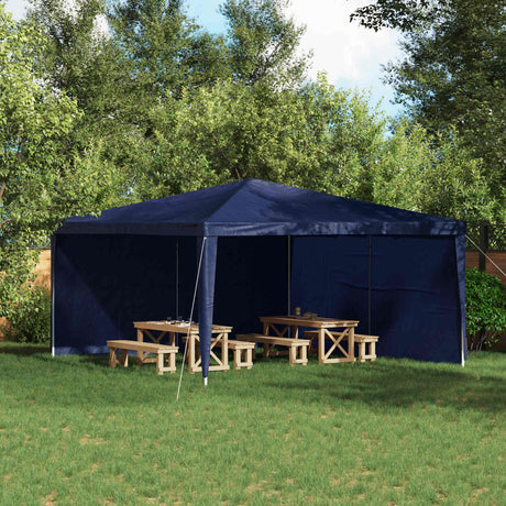 Vidaxl party tent zijwand 2 st 400 x 195 cm blauw pe en staal