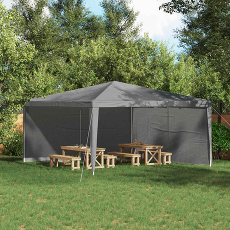 Vidaxl party tent zijwand 2 st 400 x 195 cm lichtgrijs pe en staal
