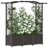 Vidaxl verhoogd bed met trellis en dak bruin 164 x 40 x 138 cm pp