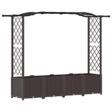 Vidaxl verhoogd bed met trellis en dak bruin 204 x 40 x 138 cm pp