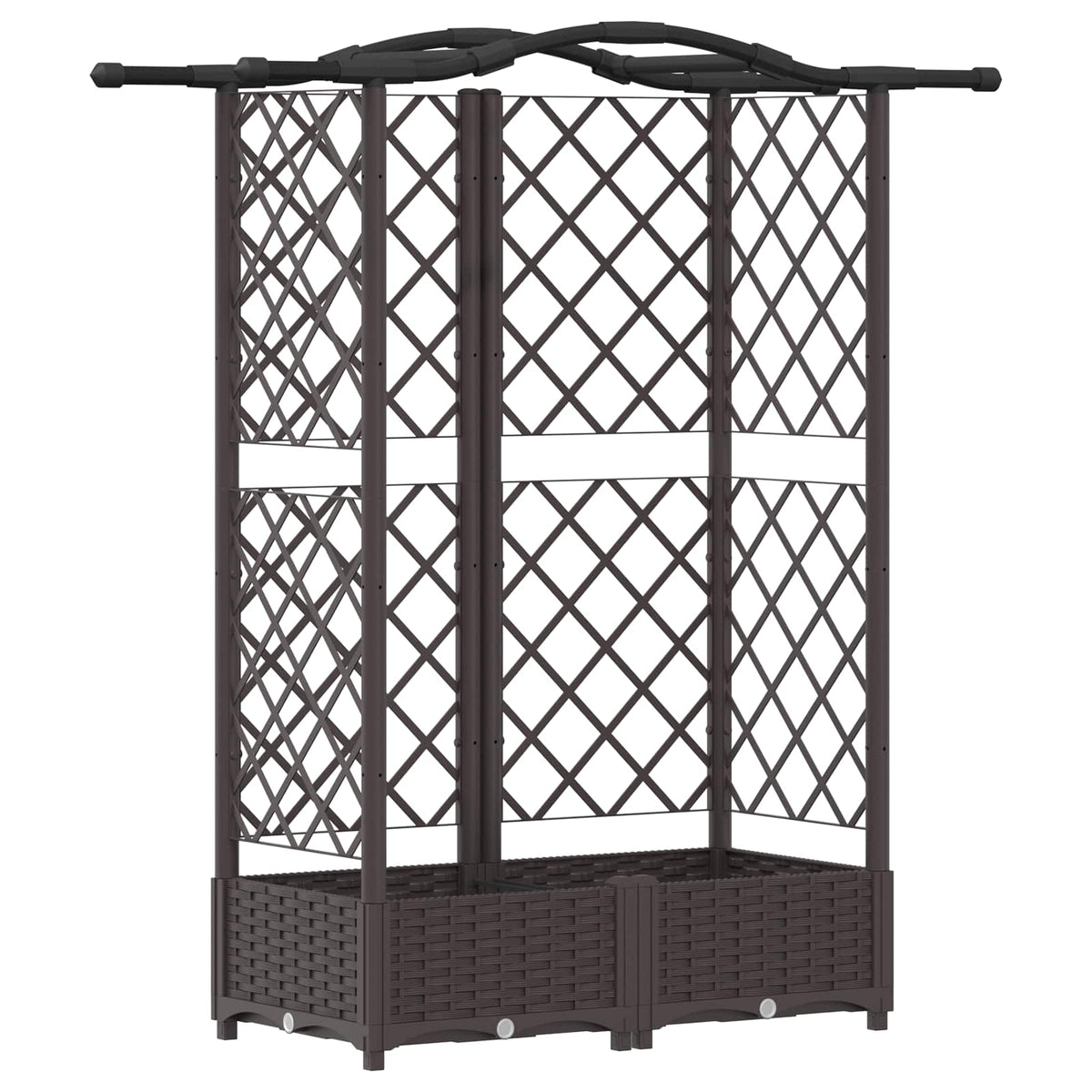 Vidaxl verhoogd bed met trellis en dak bruin 124 x 40 x 123 cm pp