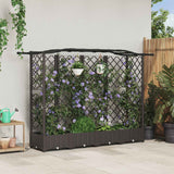 Vidaxl verhoogd bed met trellis en dak bruin 203,5 x 40 x 123 cm pp