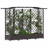 Vidaxl verhoogd bed met trellis en dak bruin 203,5 x 40 x 123 cm pp