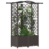 Vidaxl verhoogd bed met trellis en dak bruin 122 x 40 x 138 cm pp