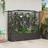 Vidaxl verhoogd bed met trellis en dak bruin 204 x 40 x 138 cm pp