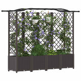 Vidaxl verhoogd bed met trellis en dak bruin 204 x 40 x 138 cm pp