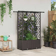 Vidaxl verhoogd bed met trellis en dak bruin 124 x 40 x 136 cm pp