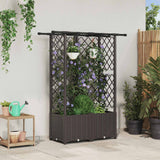 Vidaxl verhoogd bed met trellis en dak bruin 124 x 40 x 136 cm pp