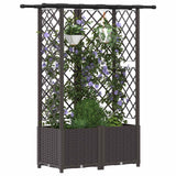 Vidaxl verhoogd bed met trellis en dak bruin 124 x 40 x 136 cm pp