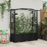 Vidaxl verhoogd bed met trellis en dak zwart 164 x 40 x 138 cm pp