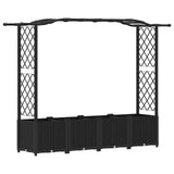 Vidaxl verhoogd bed met trellis en dak zwart 204 x 40 x 138 cm pp