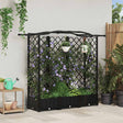 Vidaxl verhoogd bed met trellis en dak zwart 163 x 40 x 123 cm pp