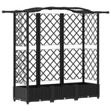 Vidaxl verhoogd bed met trellis en dak zwart 163 x 40 x 123 cm pp
