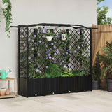 Vidaxl verhoogd bed met trellis en dak zwart 204 x 40 x 138 cm pp