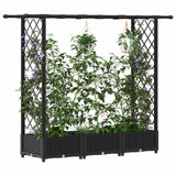 Vidaxl verhoogd bed met trellis en dak zwart 164 x 40 x 121 cm pp