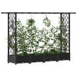Vidaxl verhoogd bed met trellis en dak zwart 203 x 40 x 121 cm pp