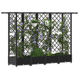 Vidaxl verhoogd bed met trellis en dak zwart 202,5 x 40 x 121 cm pp