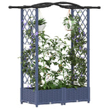 Vidaxl verhoogd bed met trellis en dak grijs 124 x 40 x 123 cm pp