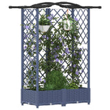 Vidaxl verhoogd bed met trellis en dak grijs 124 x 40 x 123 cm pp