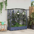 Vidaxl verhoogd bed met trellis en dak grijs 163 x 40 x 123 cm pp