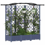 Vidaxl verhoogd bed met trellis en dak grijs 163 x 40 x 123 cm pp