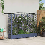 Vidaxl verhoogd bed met trellis en dak grijs 203,5 x 40 x 123 cm pp