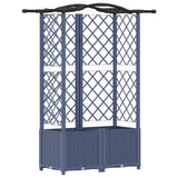 Vidaxl verhoogd bed met trellis en dak grijs 122 x 40 x 138 cm pp