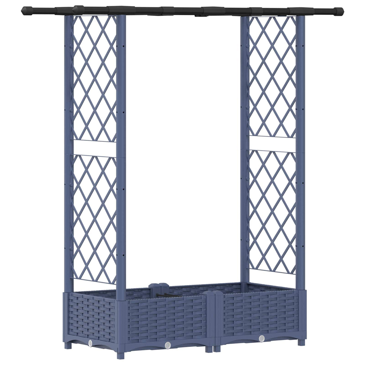 Vidaxl verhoogd bed met trellis en dak grijs 122,5 x 40 x 121 cm pp