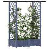 Vidaxl verhoogd bed met trellis en dak grijs 122,5 x 40 x 121 cm pp