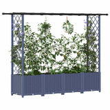Vidaxl verhoogd bed met trellis en dak grijs 203 x 40 x 136 cm pp