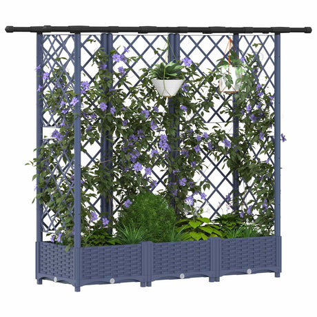 Vidaxl verhoogd bed met trellis en dak grijs 164 x 40 x 121 cm pp