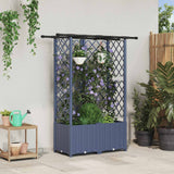 Vidaxl verhoogd bed met trellis en dak grijs 124 x 40 x 136 cm pp