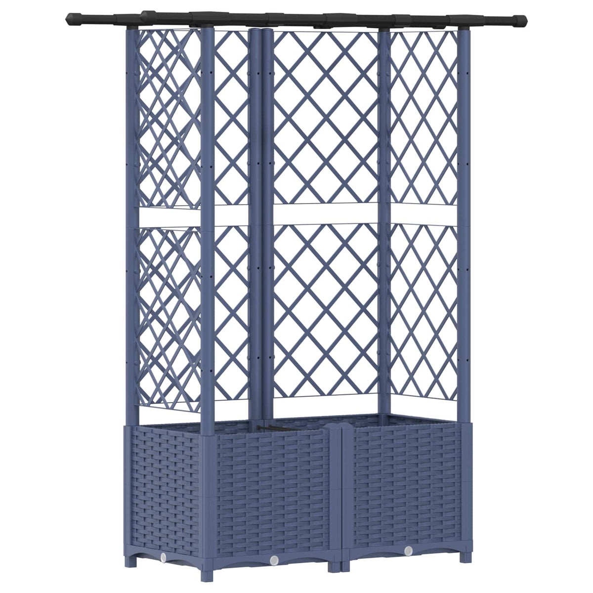 Vidaxl verhoogd bed met trellis en dak grijs 124 x 40 x 136 cm pp