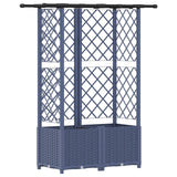 Vidaxl verhoogd bed met trellis en dak grijs 124 x 40 x 136 cm pp
