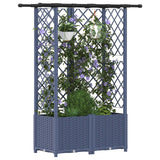 Vidaxl verhoogd bed met trellis en dak grijs 124 x 40 x 136 cm pp