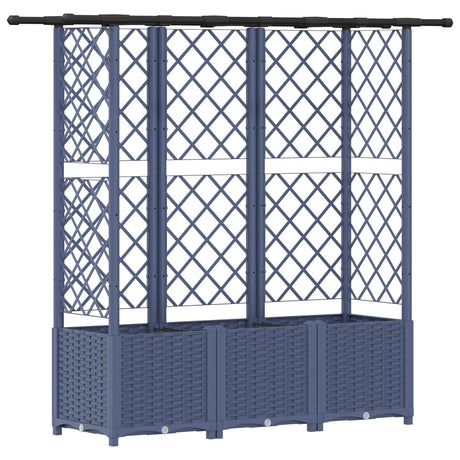 Vidaxl verhoogd bed met trellis en dak grijs 163,5 x 40 x 136 cm pp