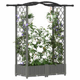 Vidaxl verhoogd bed met trellis en dak lichtgrijs 124 x 40 x 123 cm pp