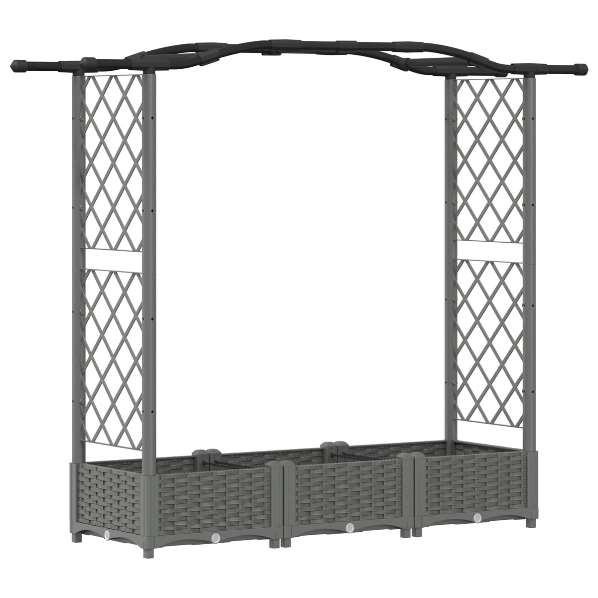 Vidaxl verhoogd bed met trellis en dak lichtgrijs 169 x 40 x 123 cm pp