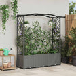Vidaxl verhoogd bed met trellis en dak lichtgrijs 164 x 40 x 138 cm pp