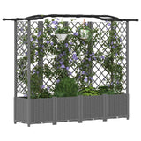 Vidaxl verhoogd bed met trellis en dak lichtgrijs 204 x 40 x 138 cm pp