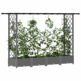Vidaxl verhoogd bed met trellis en dak lichtgrijs 203 x 40 x 121 cm pp