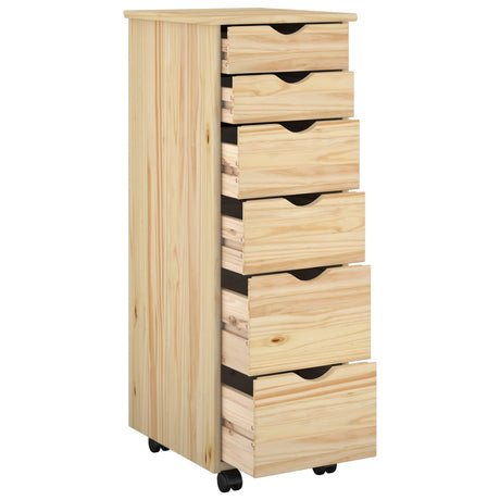 Vidaxl rolling kast 34 x 39 x 93,5 cm massief vurenhout bruin