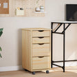 Vidaxl rolkast met bureau moss 34 x 39 x 65,5 cm massief grenenhout