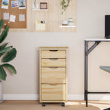 Vidaxl rolkast met bureau moss 34 x 39 x 65,5 cm massief grenenhout