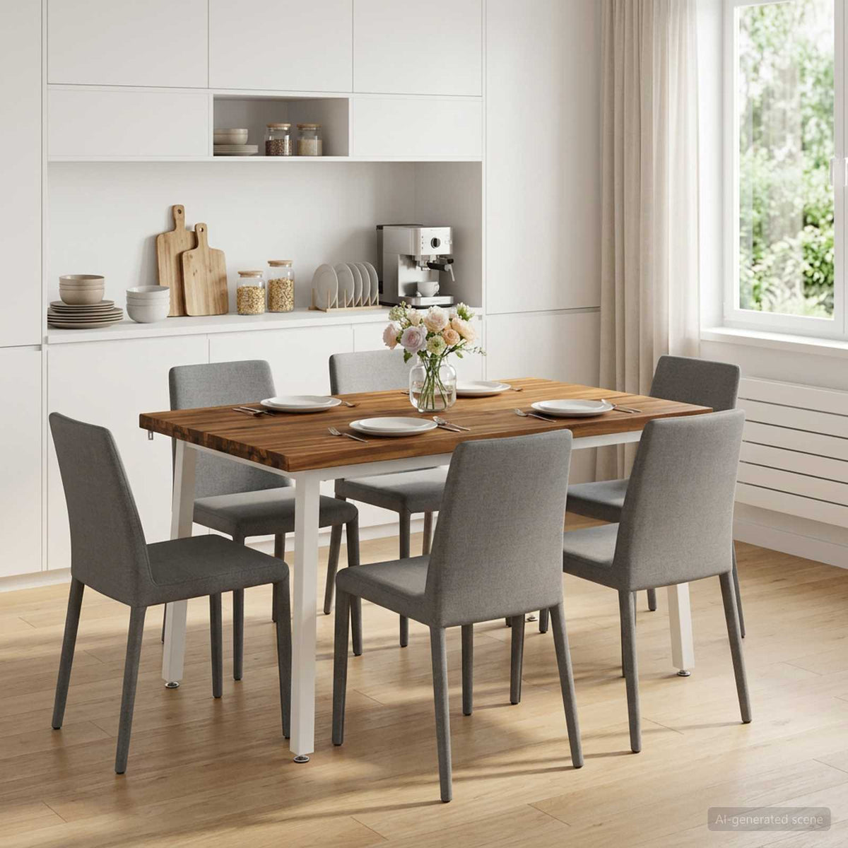 Vidaxl 120 x 90 x 75 cm massief acaciahout natuurlijk en wit