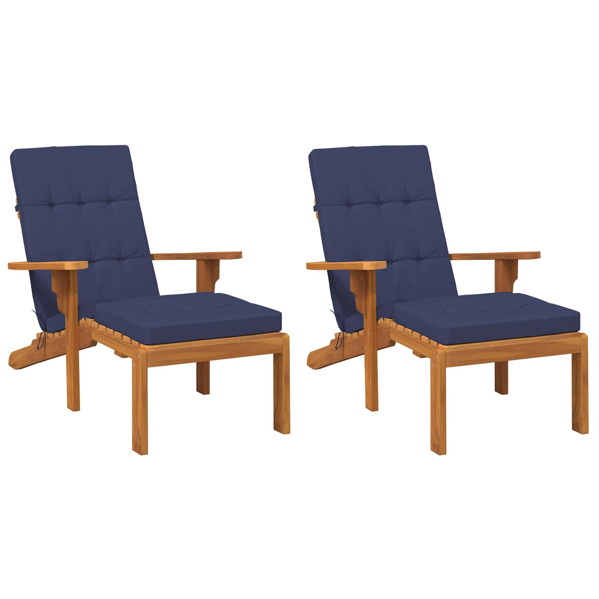 Vidaxl buiten kussen 2 st stof marineblauw 180 x 55 x 7 cm